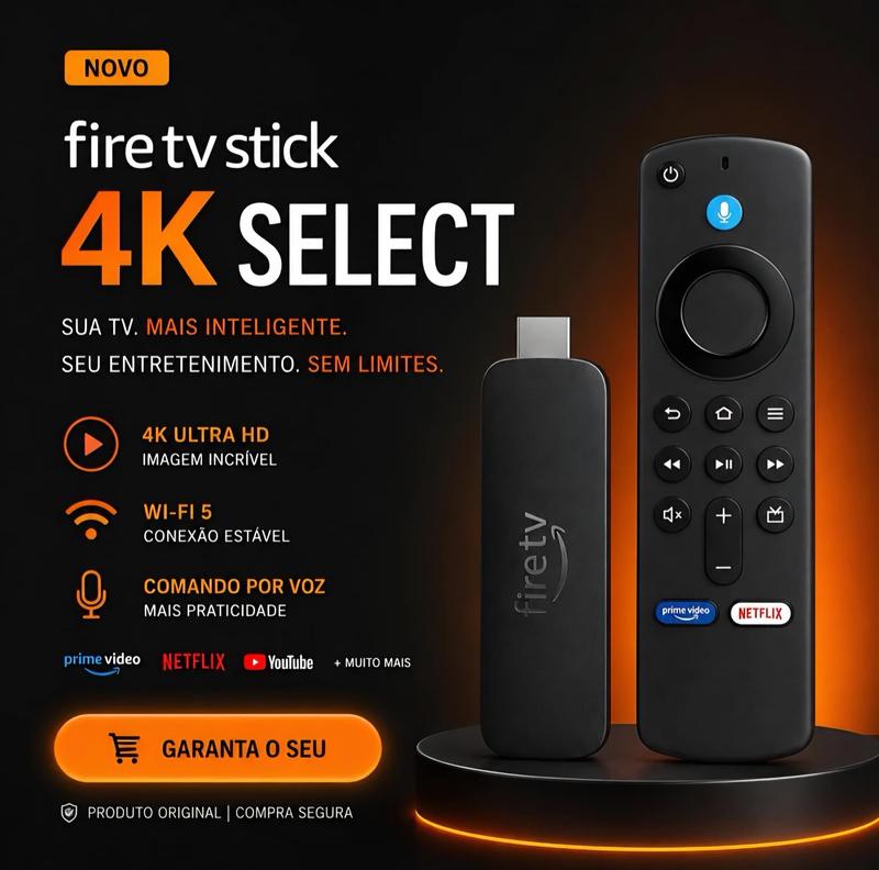 Amazon Fire TV Stick 4K Ultra HD, Select (novo sistema Vega OS